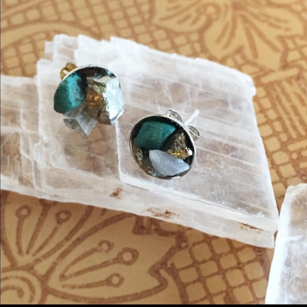 Handmade semi-precious gem stud earrings